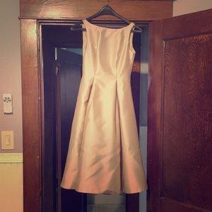 Adriana Papell Champagne mid gown